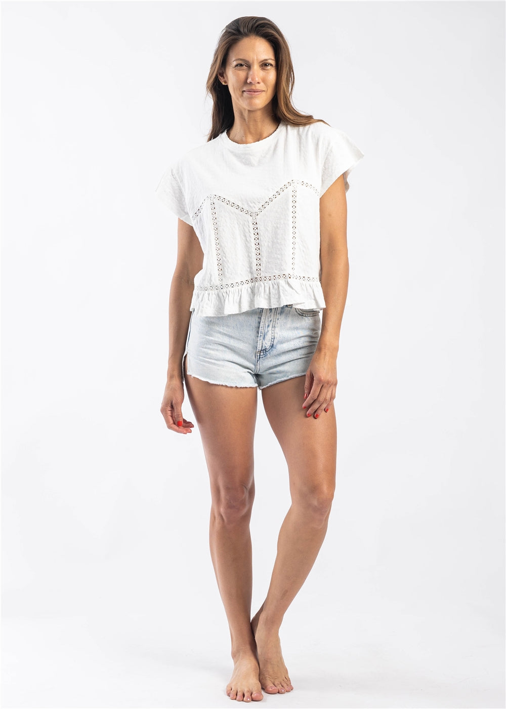 Amuse Society Gia Short Sleeve Knit - White