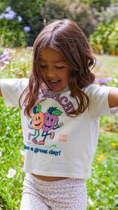 Eve Girl Just Peachy Tee (3-7) - Vintage White