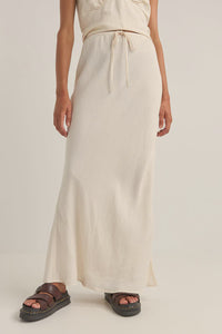 Rhythm Bias Cut Maxi Skirt - Cream