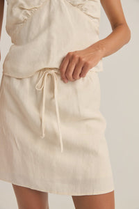 Rhythm Lenny Drawcord Skirt - Cream