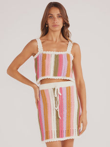 MINKPINK Lito Stripe Crochet Top - Multi Stripe