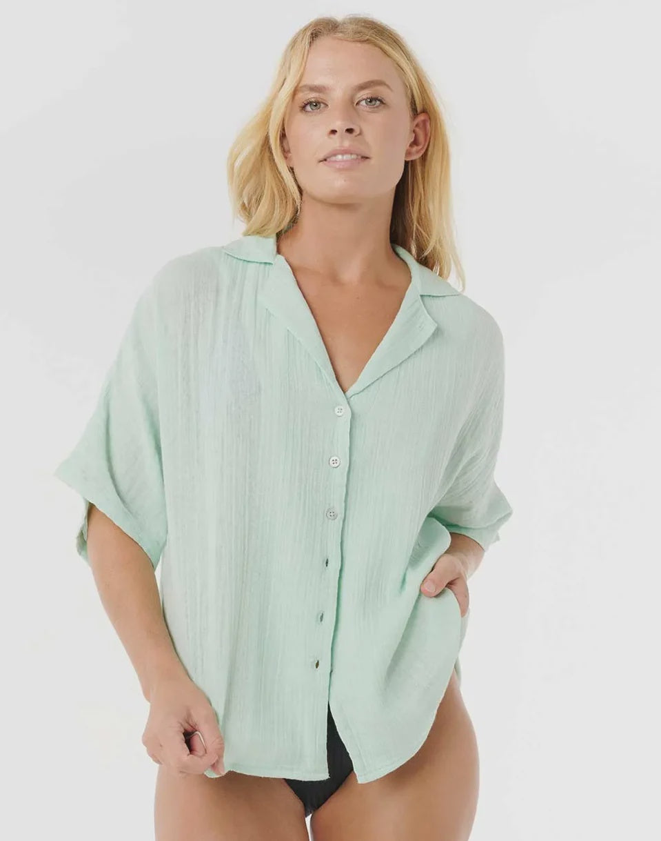 Rip Curl Premium Surf Short Sleeve Shirt - Aqua