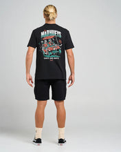 Load image into Gallery viewer, The Mad Hueys Carts &amp; Darts S/S Tee - Black
