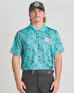 The Mad Hueys Hueys Golf SS Polo - Teal