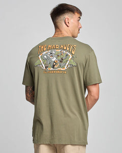 The Mad Hueys Drop Bear SS Tee - Olive