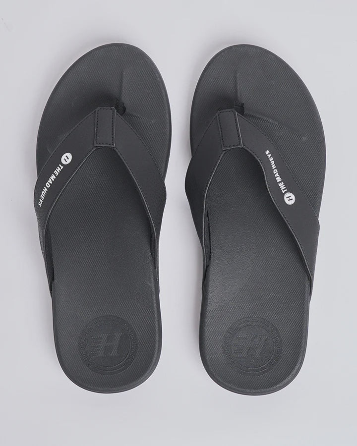 The Mad Hueys Hueys Wide Strap Thongs - Black