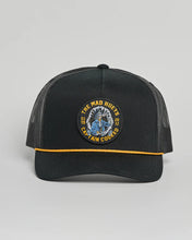 Load image into Gallery viewer, The Mad Hueys Captain Cooked Jaws Twill Trucker Cap - Black
