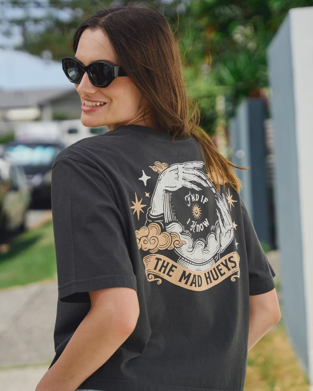 The Mad Hueys Fkd If I Know Womens Boxy Tee - Vintage Black