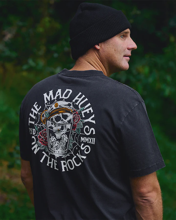 The Mad Hueys On The Rocks Tee - Washed Black