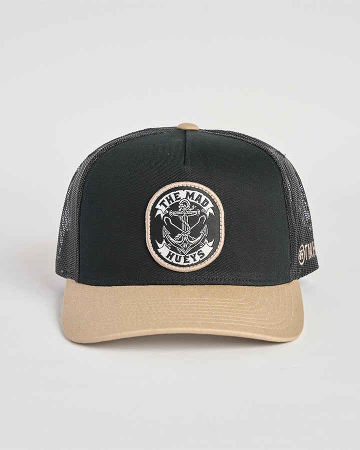 The Mad Hueys Drop Anchor Twill Trucker - Black