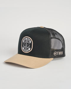 The Mad Hueys Drop Anchor Twill Trucker - Black