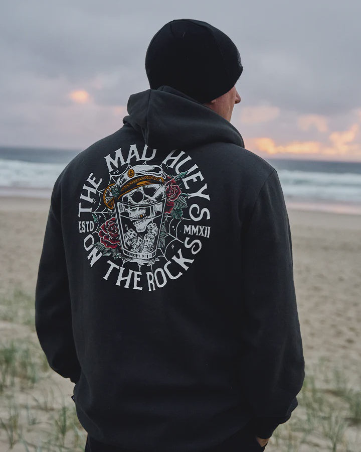 The Mad Hueys On The Rocks Hooded Pullover - Vintage Black