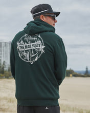 Load image into Gallery viewer, The Mad Hueys Flame Anchor Hooded Pullover - Pine Green
