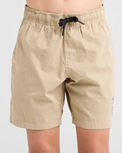 The Mad Hueys Skull Anchor Youth Volley Short (6-16) - Taupe