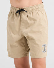 Load image into Gallery viewer, The Mad Hueys Skull Anchor Youth Volley Short (6-16) - Taupe
