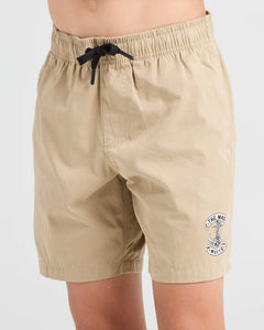 The Mad Hueys Skull Anchor Youth Volley Short (6-16) - Taupe