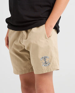 The Mad Hueys Skull Anchor Youth Volley Short (6-16) - Taupe