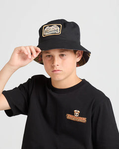 The Mad Hueys Frothin Out Youth Reversible Bucket Hat - Black