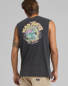 The Mad Hueys Shoey Wave Muscle - Washed Black