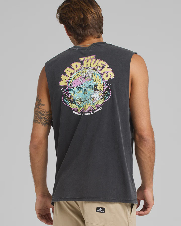 The Mad Hueys Shoey Wave Muscle - Washed Black