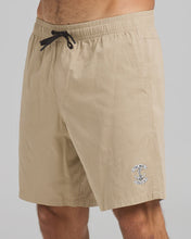 Load image into Gallery viewer, The Mad Hueys Skull Anchor 18" Volley Short- Taupe
