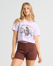 Load image into Gallery viewer, The Mad Hueys Yeah The Birds Womens Crop Short Sleeve Tee - Baby Lilac
