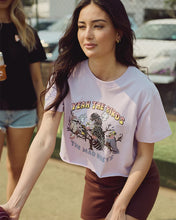Load image into Gallery viewer, The Mad Hueys Yeah The Birds Womens Crop Short Sleeve Tee - Baby Lilac
