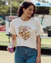Load image into Gallery viewer, The Mad Hueys Sunflower Anchor Womens SS Tee - Stone
