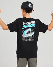 Load image into Gallery viewer, The Mad Hueys Great Bite Shark Youth SS Tee - Black
