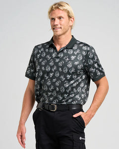 The Mad Hueys Sailor Anchor Polo - Black