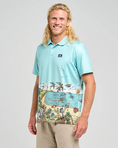 The Mad Hueys Oz Straya Party Polo - Aqua