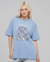 Load image into Gallery viewer, The Mad Hueys Siren Angel Womens Oversized Tee - Cornflower Blue
