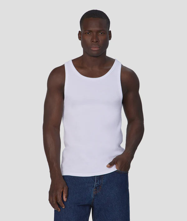 Industrie The Brando Ribbed Singlet - White