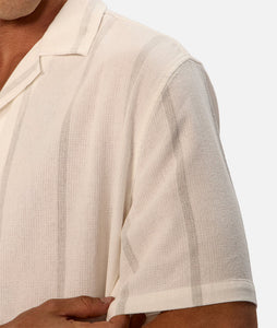 Industrie The Cassiano S/S Shirt - Off White/Grey