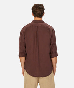 Industrie The Tennyson Linen Long-Sleeve Shirt - Bordeaux