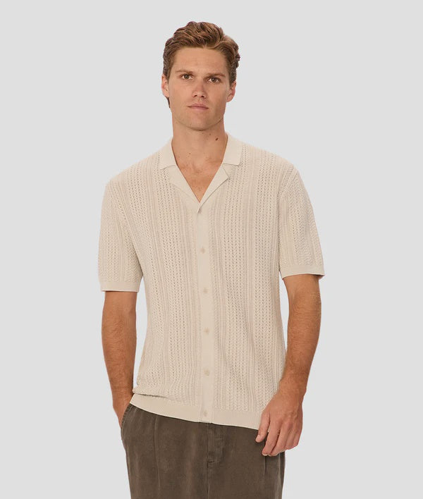 Industrie The Washed Alessio S/S Shirt - OD Stone