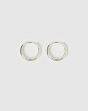 Load image into Gallery viewer, Arms Of Eve Jett Silver Hoop Earrings
