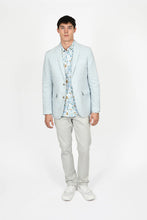 Load image into Gallery viewer, James Harper Peak Lapel Check Blazer - Sky
