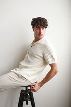 Load image into Gallery viewer, James Harper Rib Button Through Shirt - Natural
