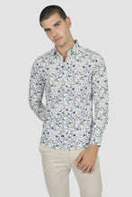 Load image into Gallery viewer, James Harper Cotton Poplin Long Sleeve Dress Shirt - Floriana Green
