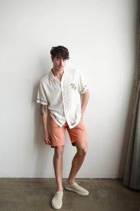 James Harper Rodeo Cuban Collar Linen Shirt - White