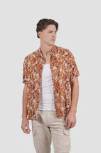 Load image into Gallery viewer, James Harper Rhodes Short-Sleeved shirt - Mocha Floral
