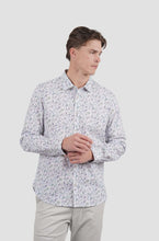 Load image into Gallery viewer, James Harper Long Sleeve Peached Cotton Poplin Shirt - Floral Sea
