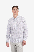 Load image into Gallery viewer, James Harper Long Sleeve Peached Cotton Poplin Shirt - Floral Sea
