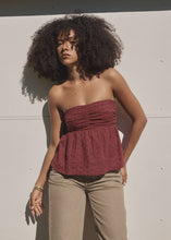 Load image into Gallery viewer, Afends Juni Strapless Top - Ruby Anglaise
