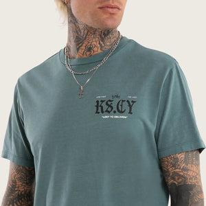 Kiss Chacey England Dual Curved Tee - Pigment North Atlantic