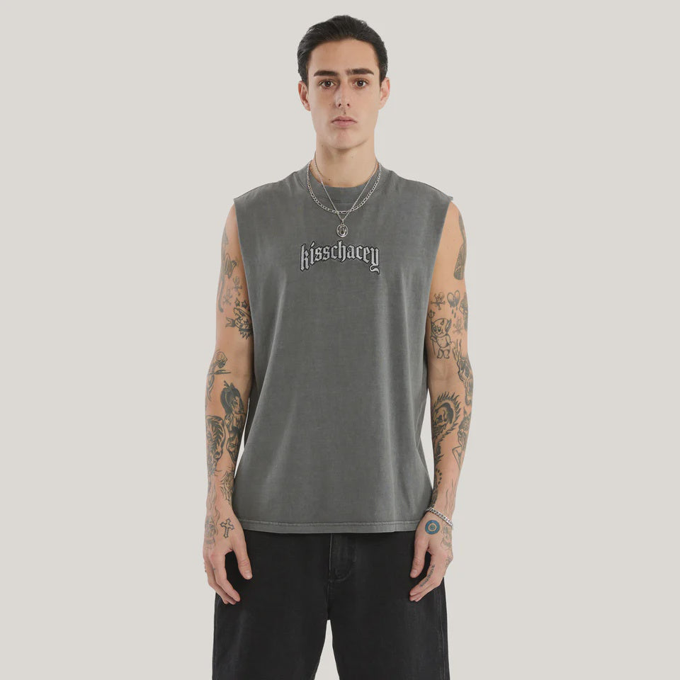 Kiss Chacey Obelisk Relaxed Muscle Tee - Pigment Charcoal