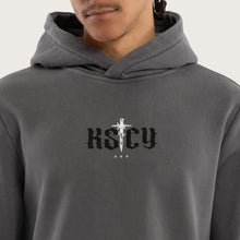 Load image into Gallery viewer, Kiss Chacey Existance Dual Curved Hoodie - Pigment Charcoal
