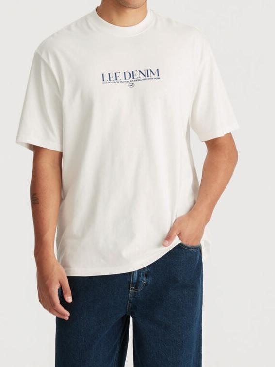 Lee Cityscape Baggy Tee - Vintage White