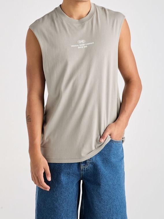 Lee Denim Co Muscle Tee - Stone Steel